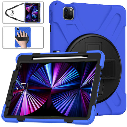 Pirate King iPad Pro 11 (2022) Case 360 Rotating Stand with Hand Holder Shoulder Strap