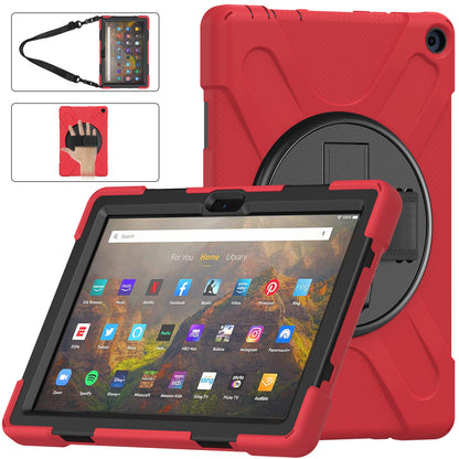 Pirate King Amazon Kindle Fire HD 10 (2021) Case 360 Rotating Stand with Hand Holder Shoulder Strap