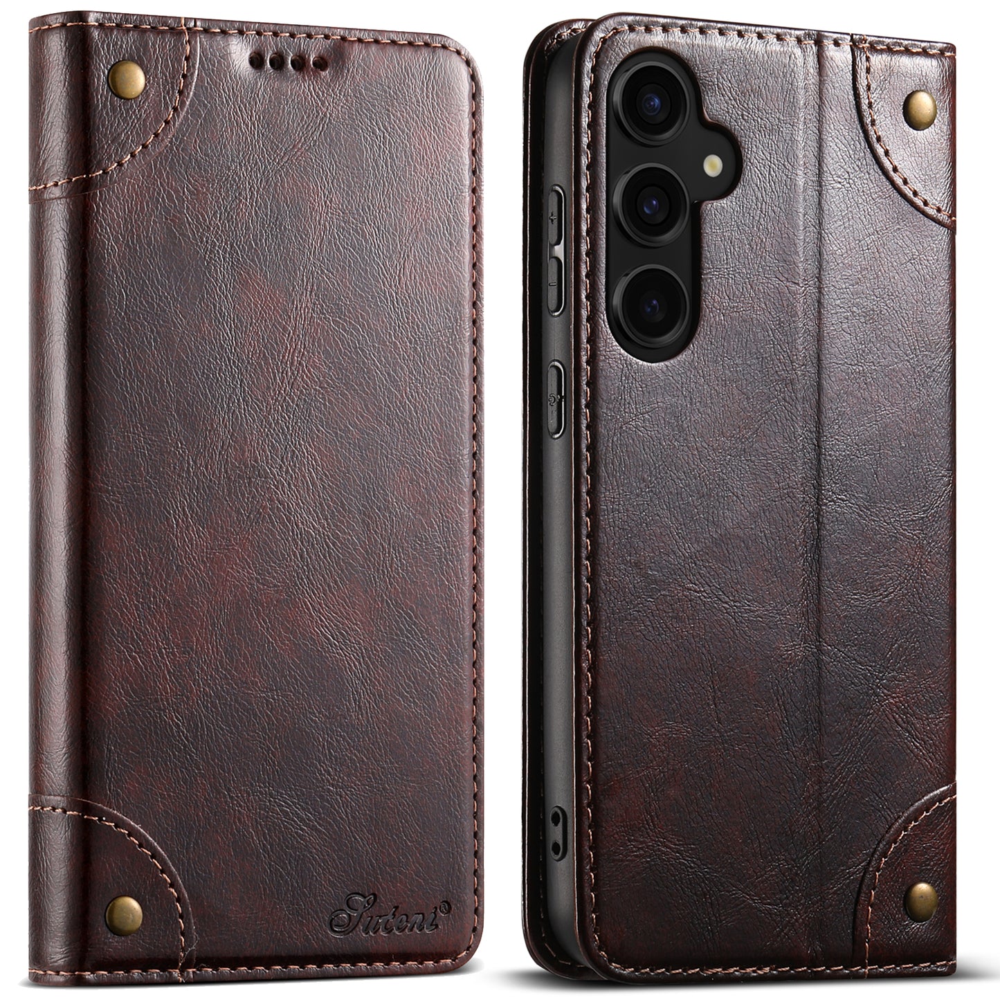 Baroque Galaxy S23 FE Leather Case Magtic Flip Wallet Stand Business RFID