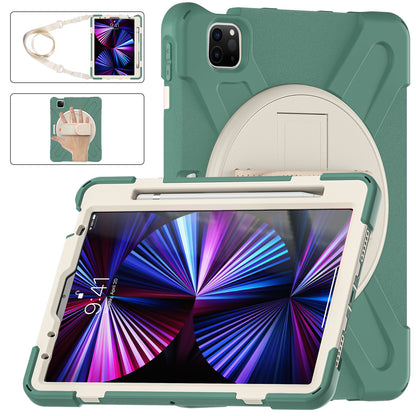 Pirate King iPad Pro 11 (2022) Case 360 Rotating Stand with Hand Holder Shoulder Strap