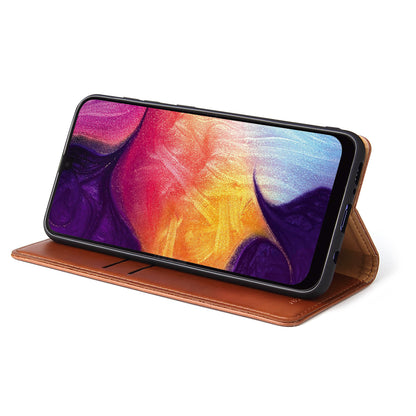 PU Leather Galaxy A50 Flip Case Wallet Stand Texture Deluxe