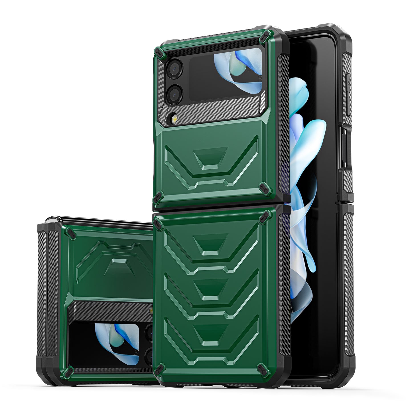 Mech King Galaxy Z Flip5 Case Full-Body Rugged Protection Mul-angele Kicktand