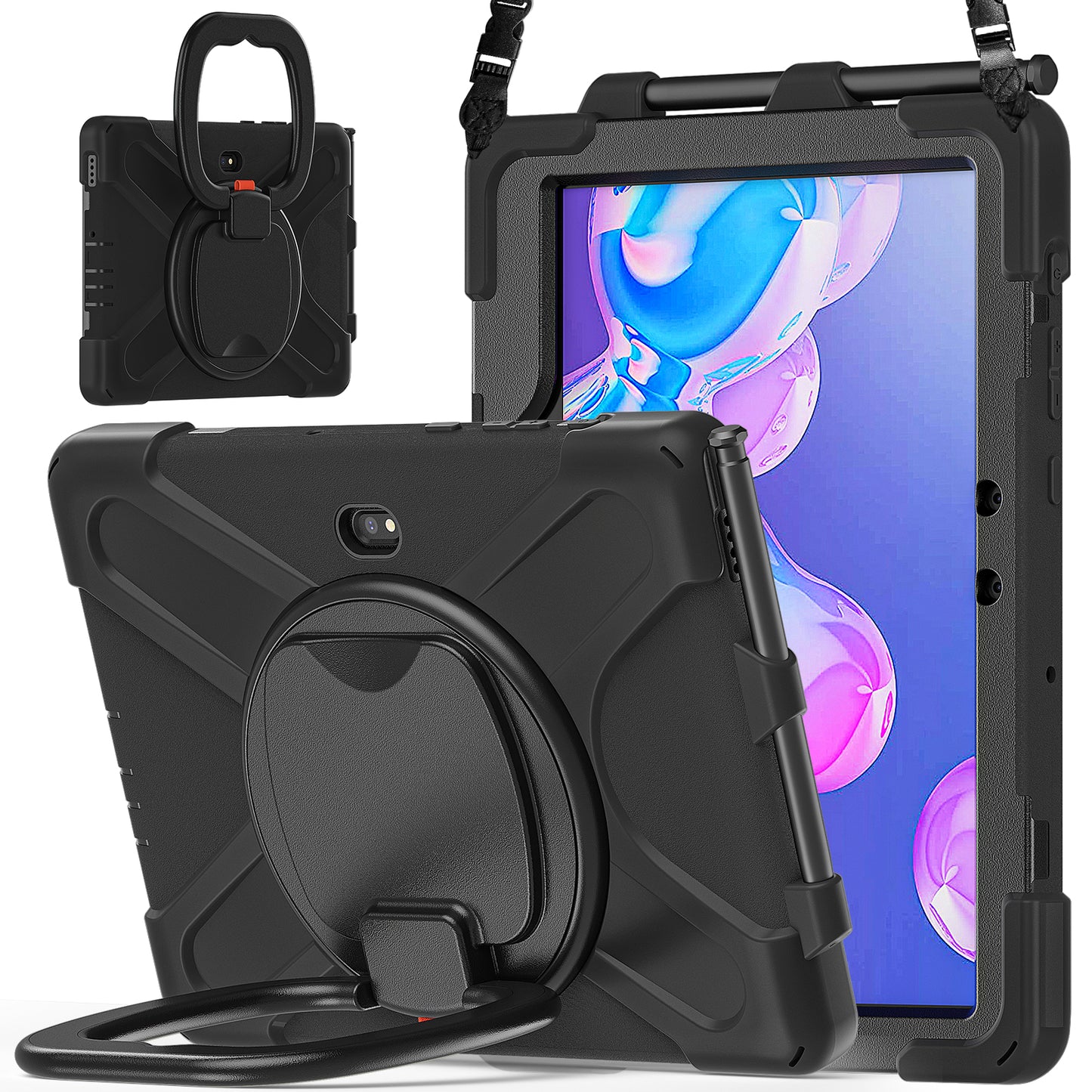 Pirate Box Galaxy Tab Active4 Pro Case Hook Stand Rotating Hand Shoulder Strap