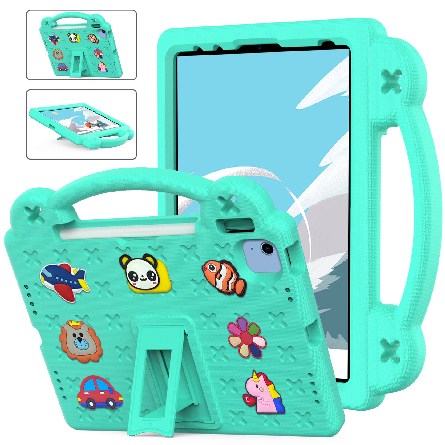 Berenstain Bear iPad 10 Case Children's Cartoon Flat Kickstand DIY Hand Holder