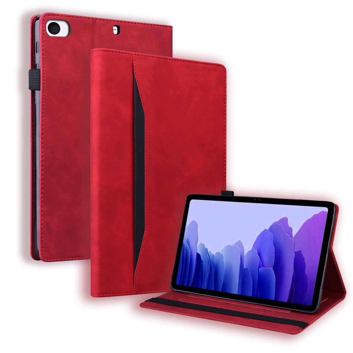 Business Stitching iPad Mini 5 Leather Case Homochromatic Retro Wallet Stand