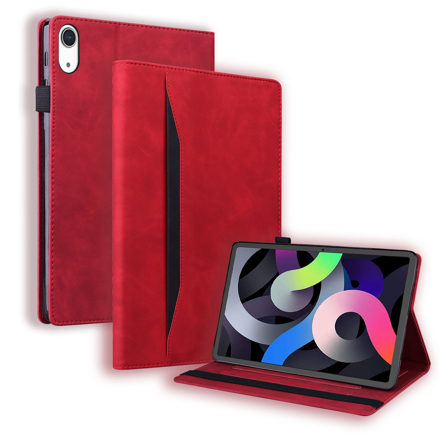 Business Stitching iPad 10 Leather Case Homochromatic Retro Wallet Stand