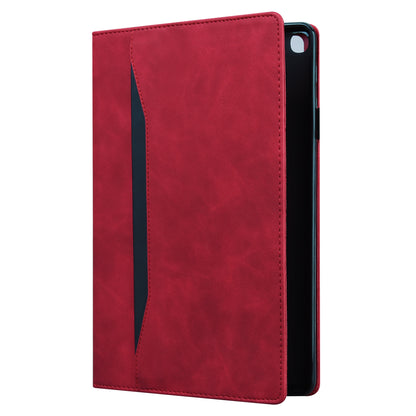 Business Stitching iPad 7 Leather Case Homochromatic Retro Wallet Stand