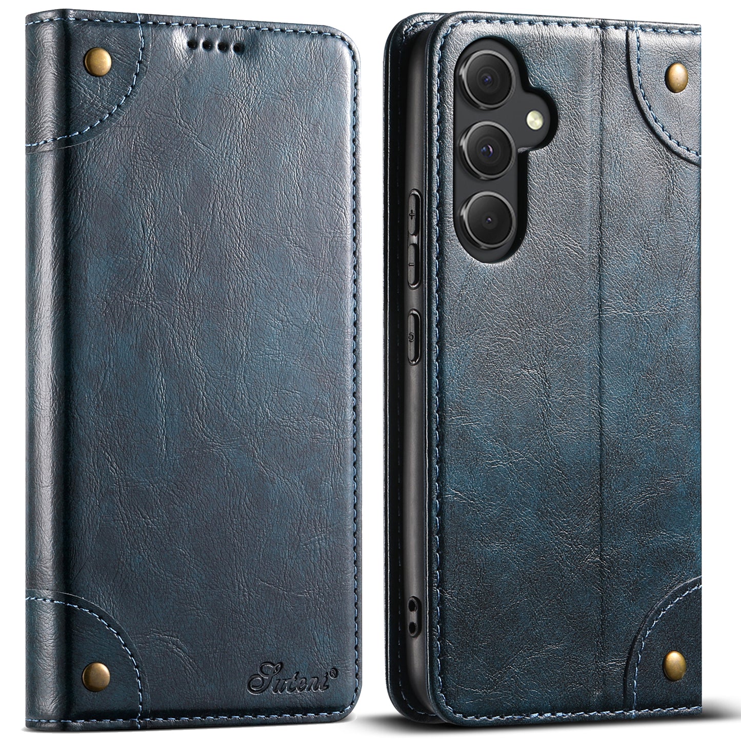 Baroque Galaxy A14 Leather Case Magtic Flip Wallet Stand Business RFID