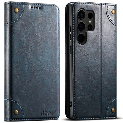 Baroque Galaxy S22 Ultra Leather Case Magtic Flip Wallet Stand Business RFID