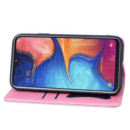 Business Stitching Galaxy A30 Leather Case Homochromatic Retro Wallet Stand