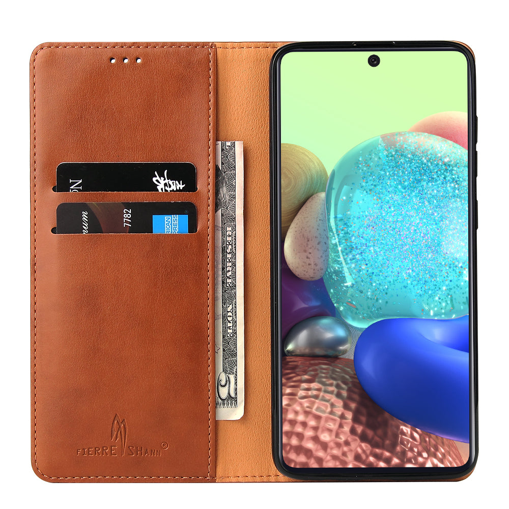 PU Leather Galaxy A81 Flip Case Wallet Stand Texture Deluxe