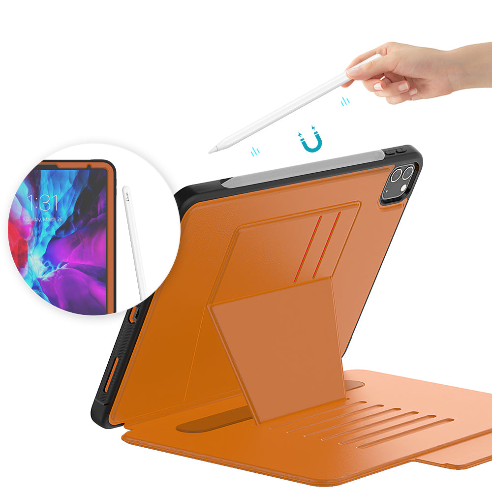 Smart Multiple iPad Pro 11 2018 Shockproof Case Leather Wallet Stand with Pencil Holder