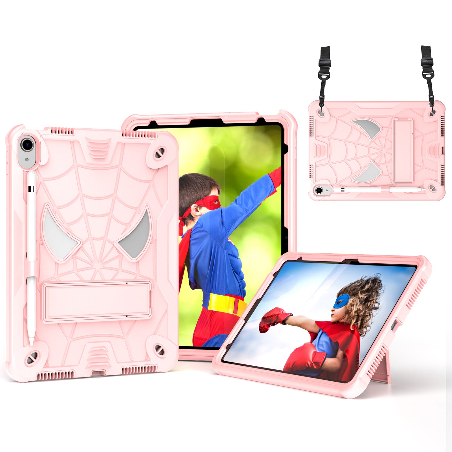 Spider-Man iPad 10 Shockproof Case Rugged Detachable Shoulder Strap