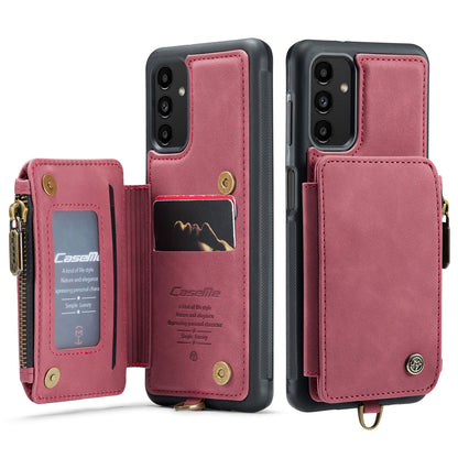 Wrist Strap Anti-theft Galaxy A04 Leather Cover Back RFID Blocking Card Holder Zipper