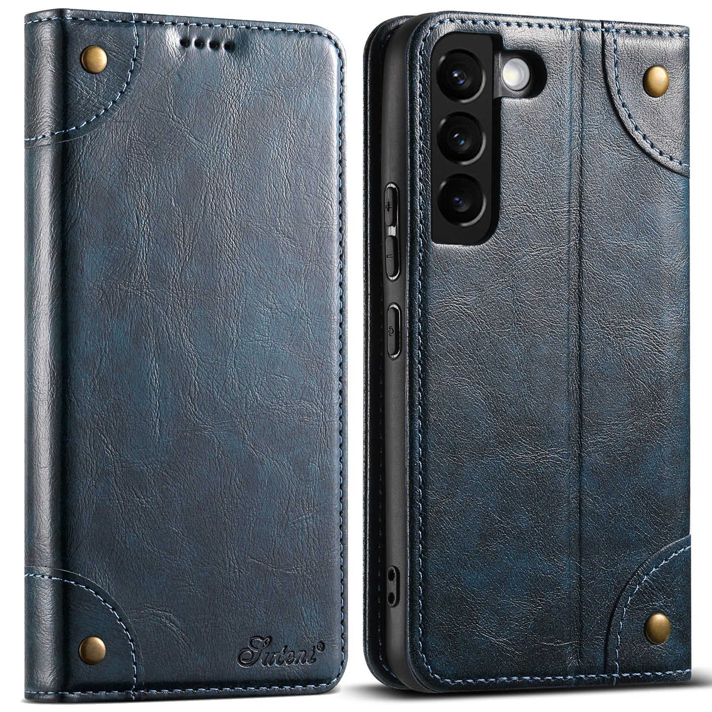 Baroque Galaxy S22 Leather Case Magtic Flip Wallet Stand Business RFID