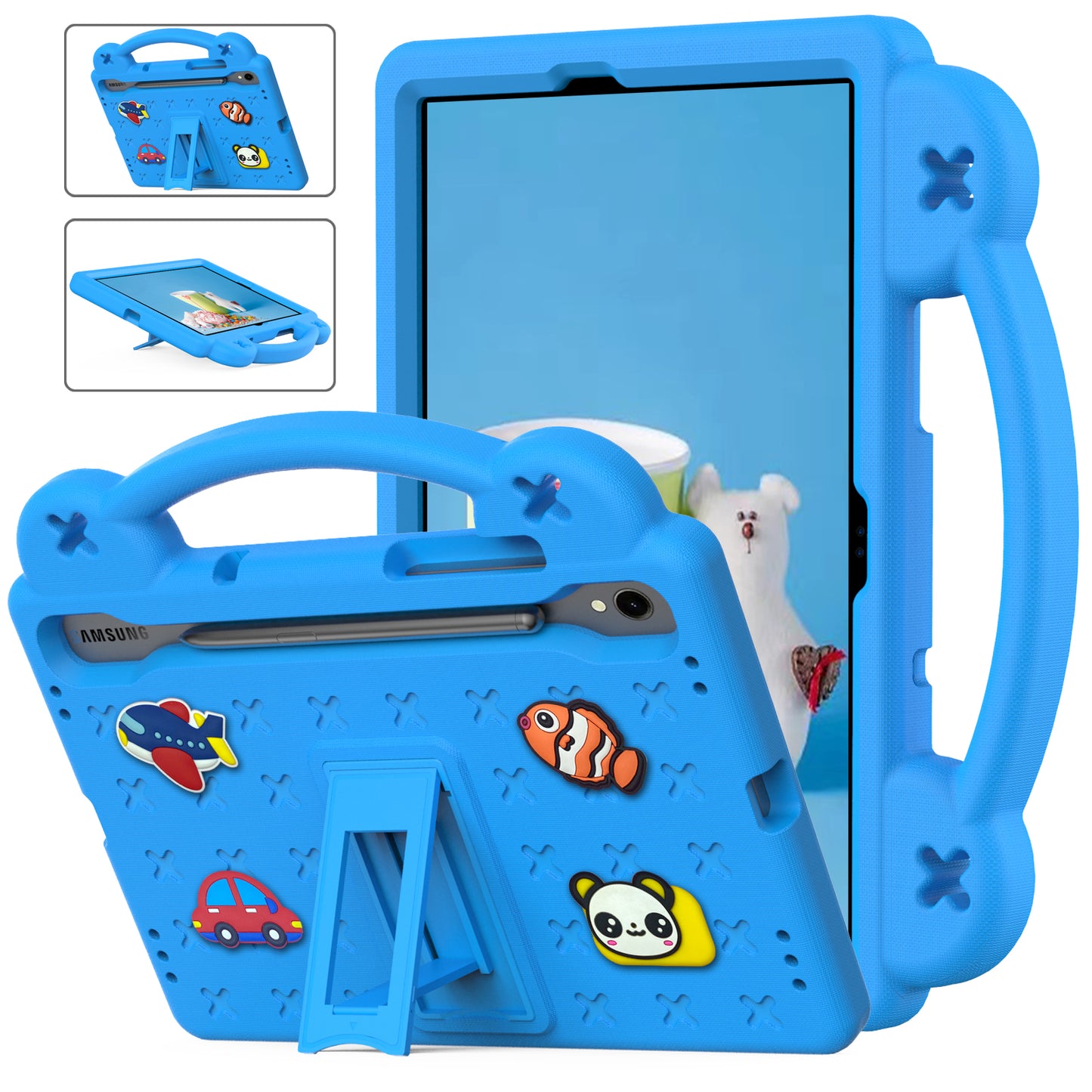 Berenstain Bear Galaxy Tab S7 EVA Case Children's Cartoon Flat Kickstand DIY