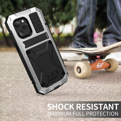 Metal Vajra iPhone 12 Case Shockproof Stand Strap Outdoor Sports Full Protection