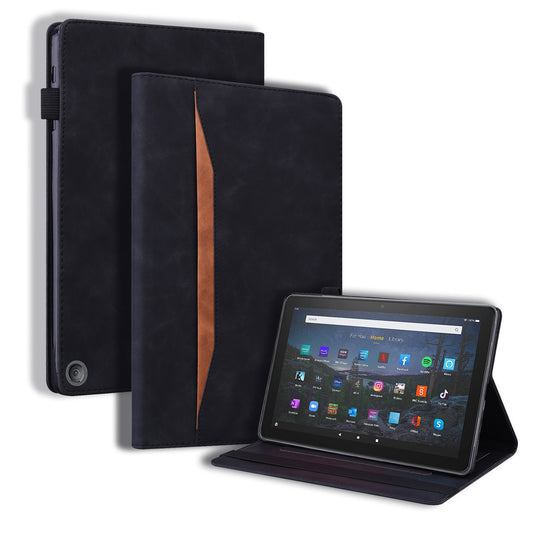 Business Stitching Kindle Fire HD8 Plus (2022) Leather Case Retro Wallet Stand