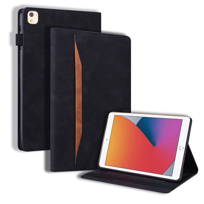 Business Stitching iPad 8 Leather Case Homochromatic Retro Wallet Stand