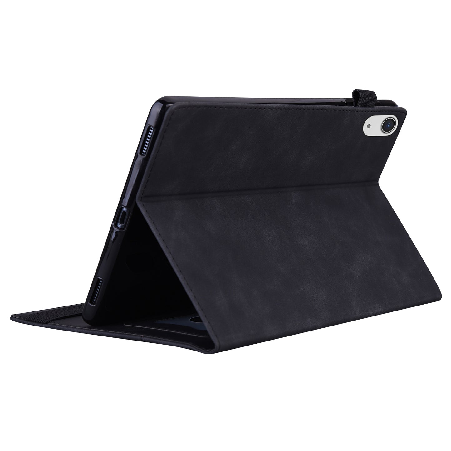 Business Stitching iPad Air 5 Leather Case Homochromatic Retro Wallet Stand