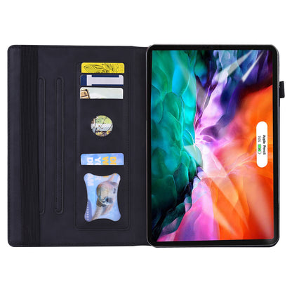 Business Stitching iPad Pro 12.9 (2021) Leather Case Homochromatic Retro Wallet Stand