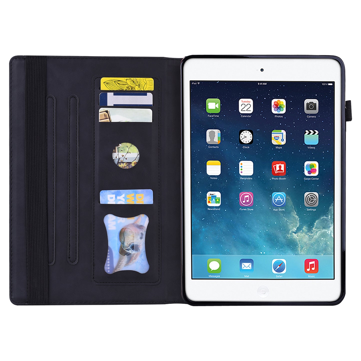 Business Stitching iPad Air 3 Leather Case Homochromatic Retro Wallet Stand