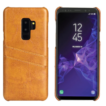 Oil Artificial Leather Galaxy S9+ Wallet Cover Back Pack Business