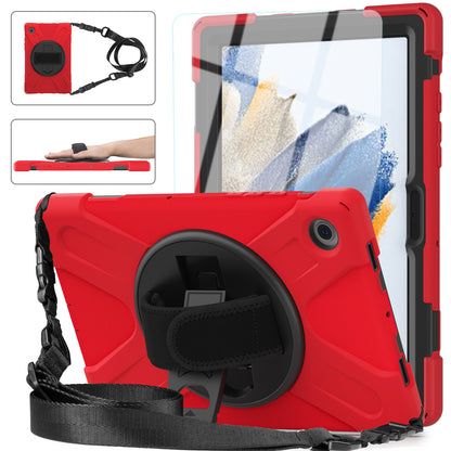 Pirate King Galaxy Tab A8 Case 360 Rotating Stand Hand Holder Shoulder Strap