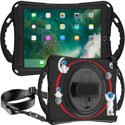 Spaceman iPad 5 Case 360 Rotating Hand Strap Removable Shoulder Strap