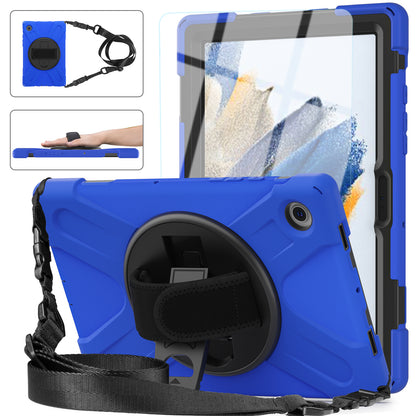 Pirate King Galaxy Tab A8 Case 360 Rotating Stand Hand Holder Shoulder Strap