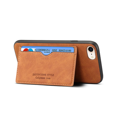 Horizontal Card Holder iPhone 6 6s Back Cover Retro Leather Magnetic Stand