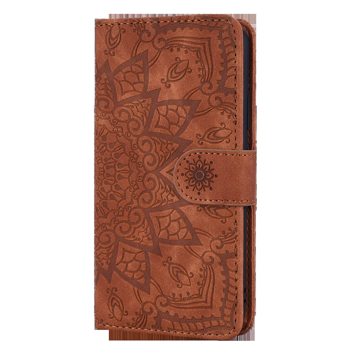 Double Hem Galaxy A31 Leather Case Embossing Sunflower Wallet Foldable Stand