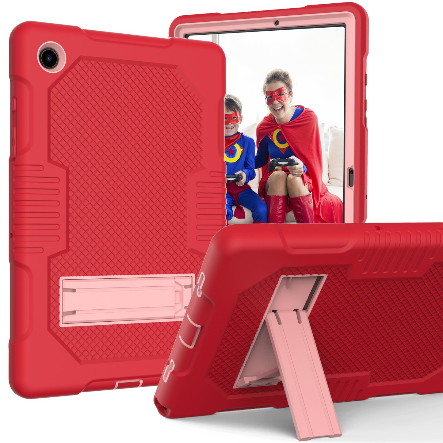 Hit Color Galaxy Tab A8 Shockproof Case Combo Silicone PC Rugged Stand