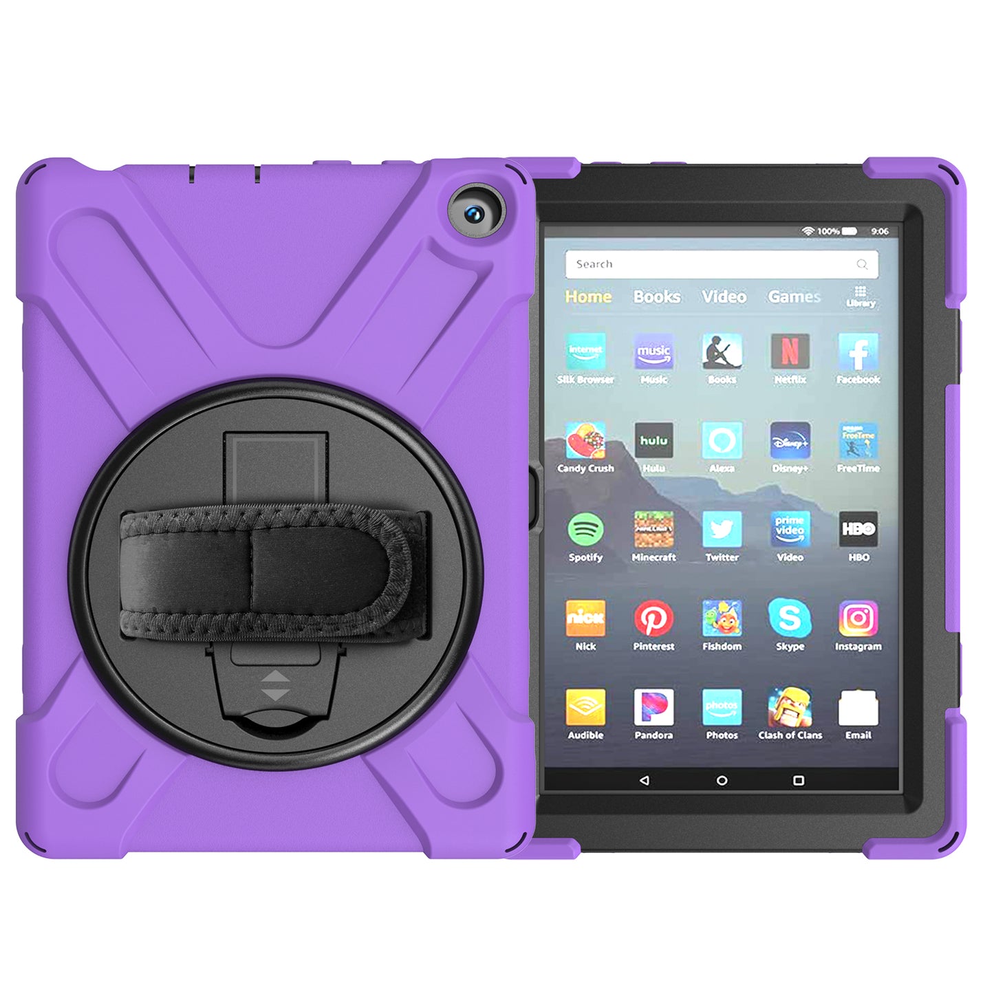 Pirate King Amazon Kindle Fire HD 8 (2020) Case 360 Rotating Stand Shoulder Strap