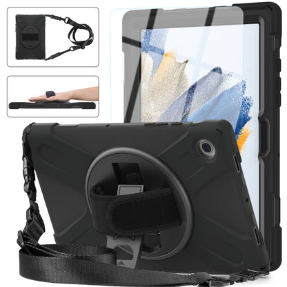 Pirate King Galaxy Tab A8 Case 360 Rotating Stand Hand Holder Shoulder Strap