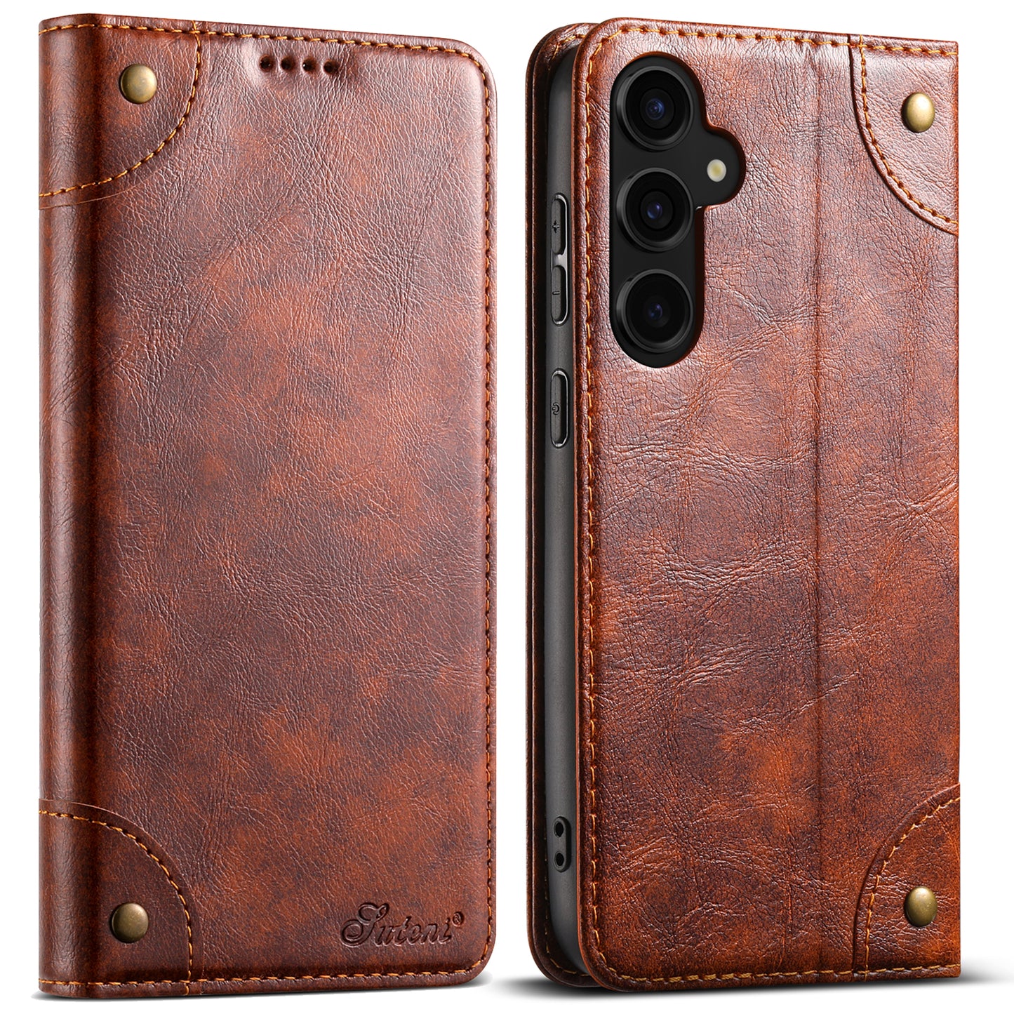 Baroque Galaxy S23 FE Leather Case Magtic Flip Wallet Stand Business RFID