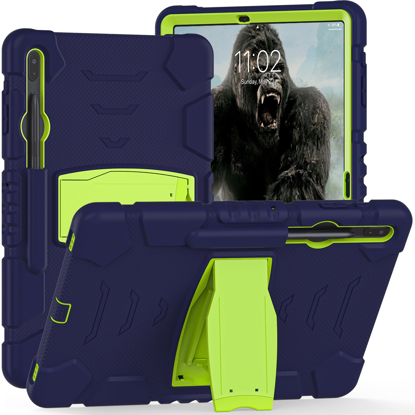 Gorilla King Kong Galaxy Tab S9 FE+ Case Full Body Triple Protection Folding Stand