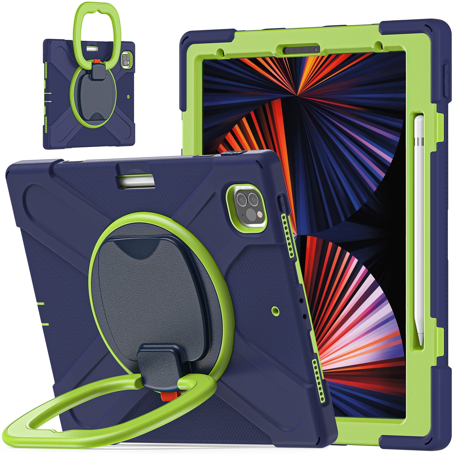 Pirate Box iPad Pro 12.9 (2020) Case Hook Stand Rotating with Hand Holder Shoulder Strap