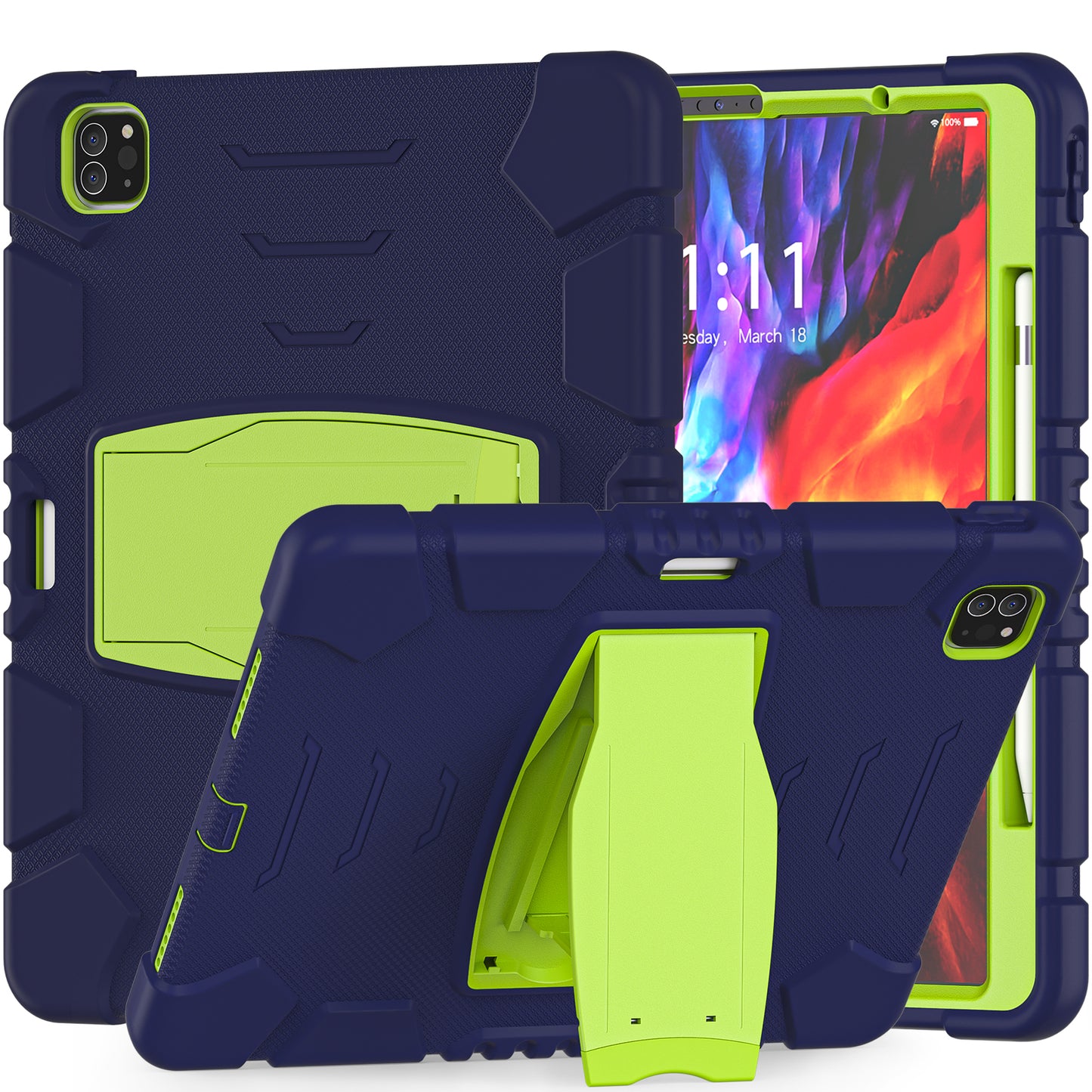 Gorilla King Kong iPad Pro 12.9 (2020) Case Full Body Triple Protection Folding Stand