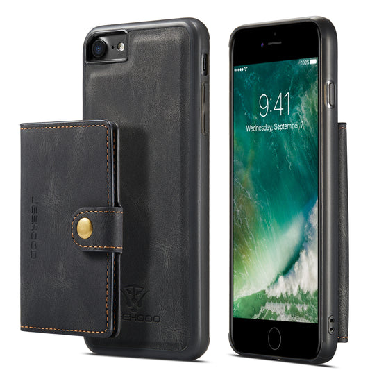 Magnetic Detachable Card Bag iPhone 8 Leather Cover RFID Flip Stand