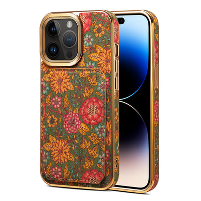 Moslem Flowers Wood iPhone 14 Pro Transformers Cover Verticle Horizontal Kickstand