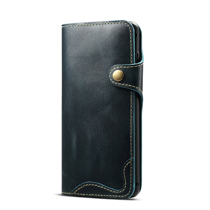 Waxed Cowhide Leather Galaxy S10 5G Fastener Case Wallet Stand with Hand Strap