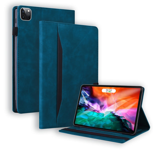 Business Stitching iPad Pro 12.9 (2018) Leather Case Homochromatic Retro Wallet Stand