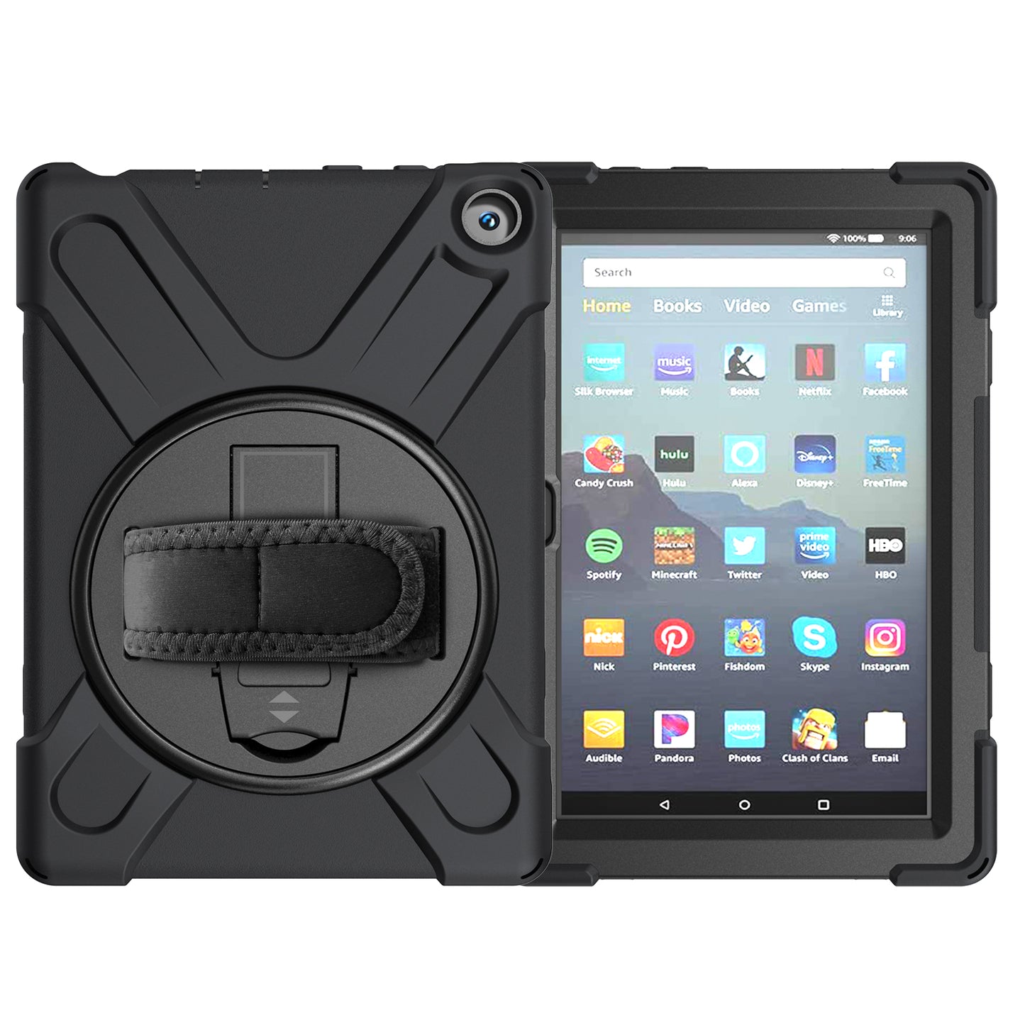 Pirate King Amazon Kindle Fire HD 8 (2020) Case 360 Rotating Stand Shoulder Strap