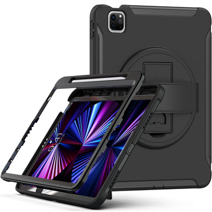 Spider Man iPad Pro 12.9 (2021) Case Genuine Leather Hand Strap Combo Rotating Stand