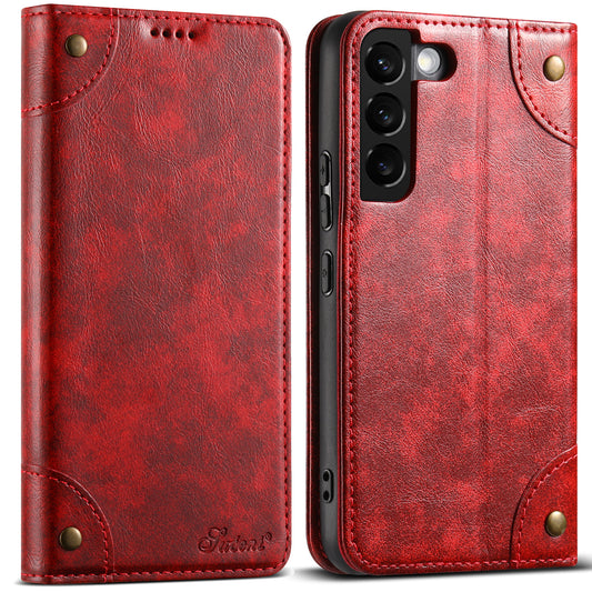 Baroque Galaxy S22 Leather Case Magtic Flip Wallet Stand Business RFID