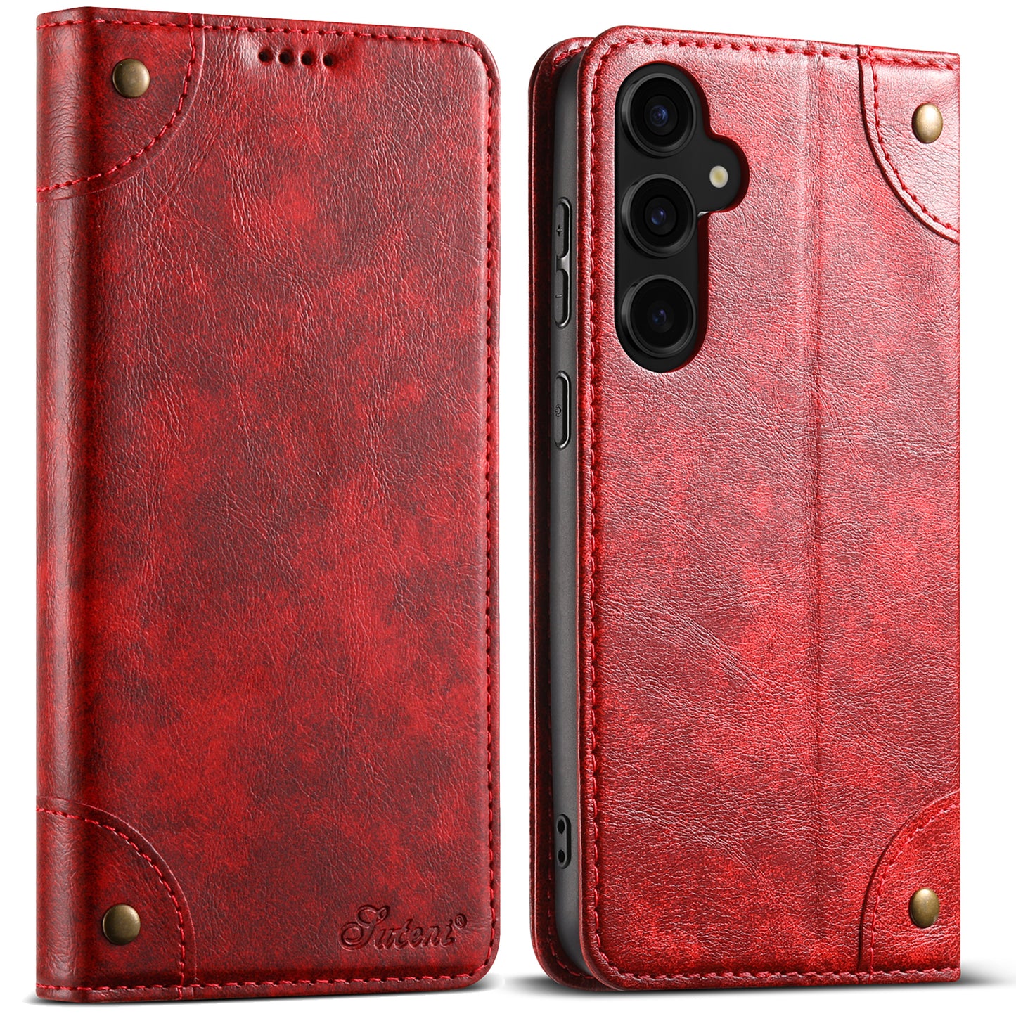 Baroque Galaxy S23 FE Leather Case Magtic Flip Wallet Stand Business RFID