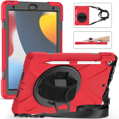 Pirate King iPad 7 Case 360 Rotating Stand with Hand Holder Shoulder Strap