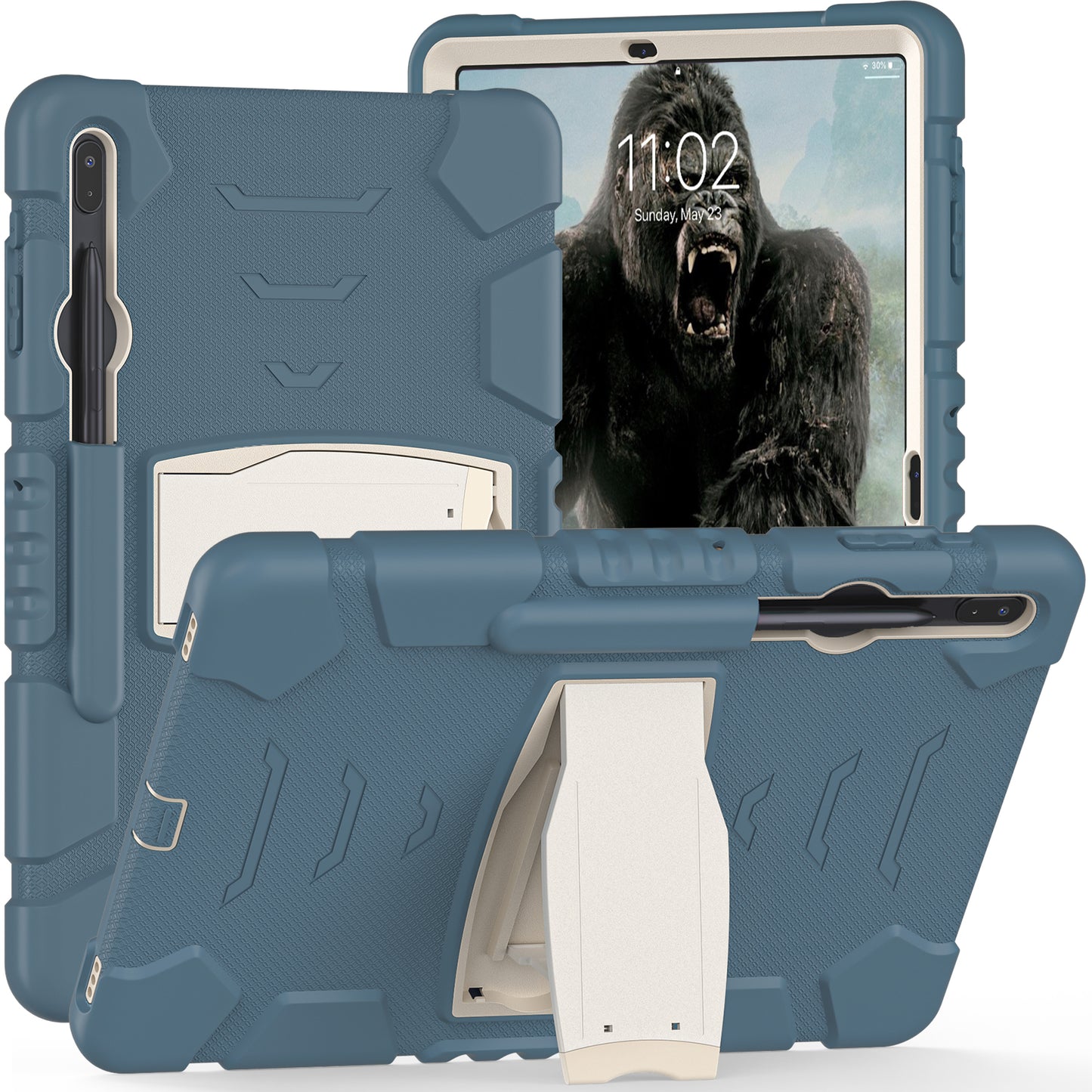 Gorilla King Kong Galaxy Tab S8+ Case Full Body Triple Protection Folding Stand