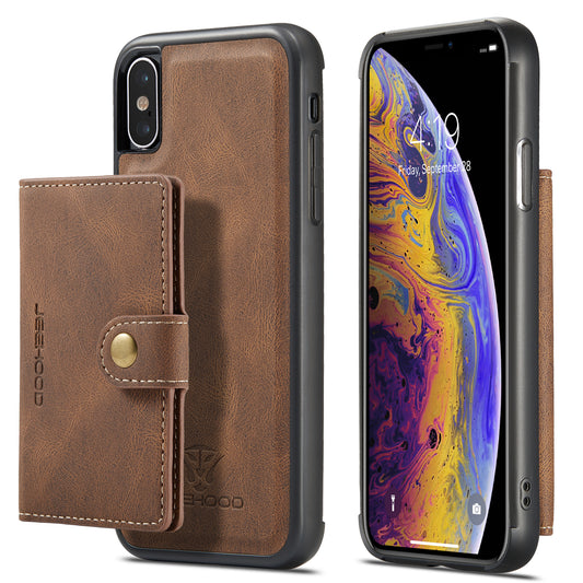 Magnetic Detachable Card Bag iPhone Xs Max Leather Cover RFID Flip Stand